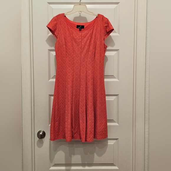 Ronni Nicole Cap Sleeve Eyelet 100% Cotton Dress, EUC, Size 10 - Picture 2 of 5